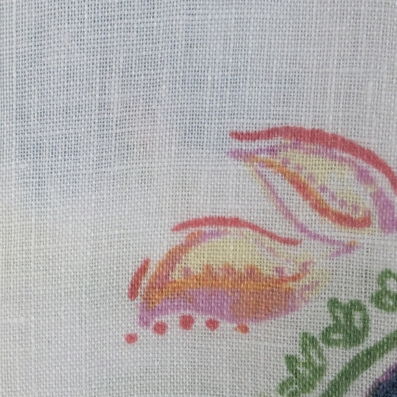 J. Jill Medium 100% Linen Sleeveless Tiered Button Down Shirt Floral - Picture 6 of 10